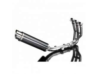 Complete exhaust system 350mm carbon round bsau honda...
