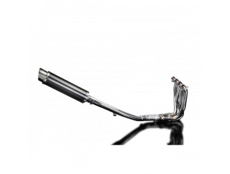 Complete exhaust system BSAU round carbon silencer 350mm...