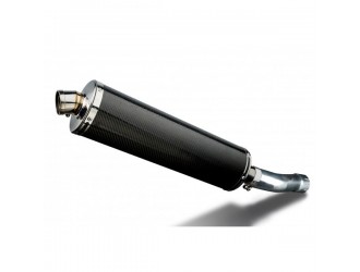 Exhaust terminal silencer kit 450mm oval carbon bsau...