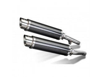 Exhaust muffler kit 350mm round carbon bsau kawasaki...