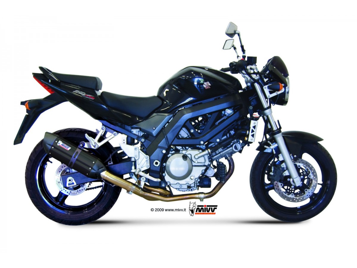 Silencieux d'échappement Mivv Suono noir en acier inoxydable Suzuki Sv 650 2007 - 2007