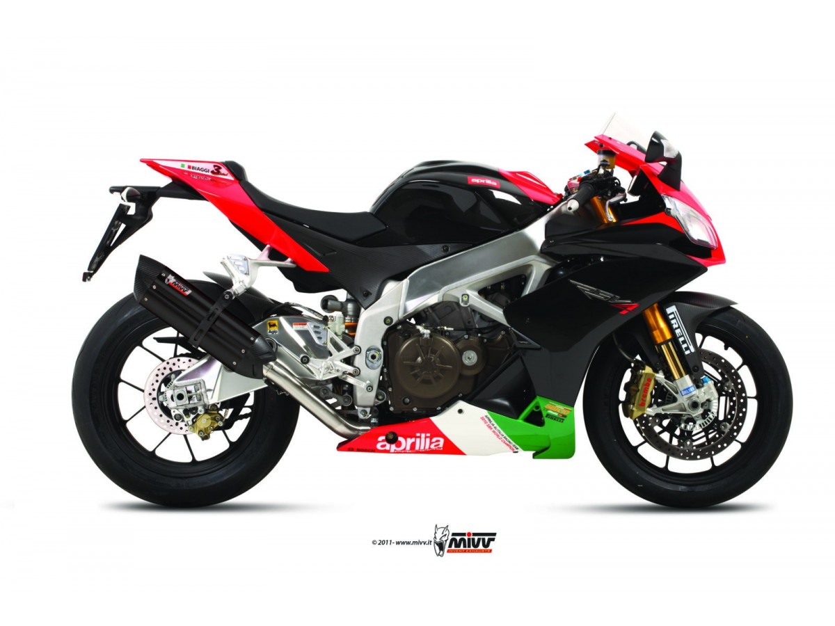 Sistema di Scarico Terminale A.009.L9 Mivv Suono Inox Nero Aprilia Rsv4 Aprc 2011 - 2016