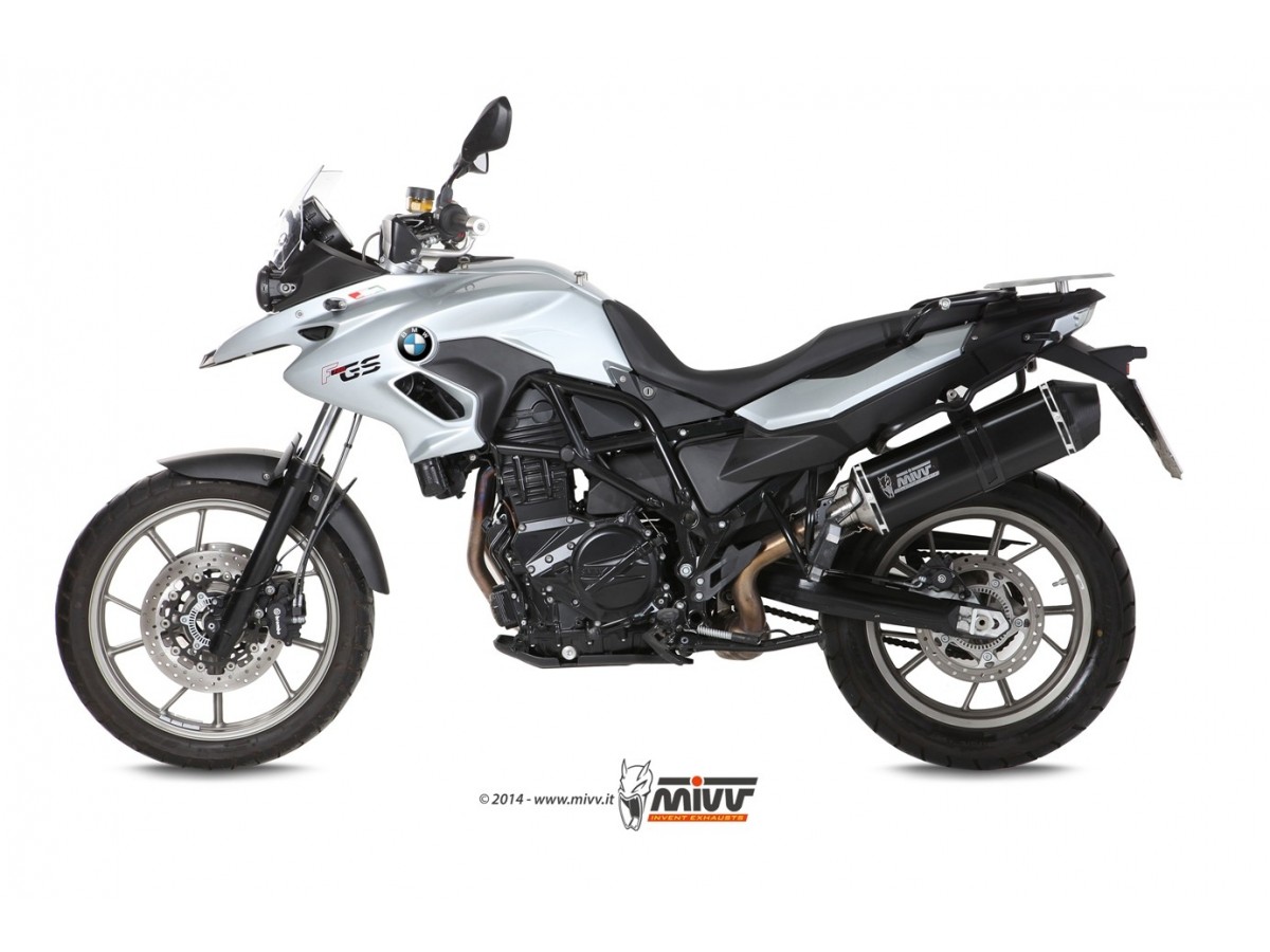 Silencieux d'échappement en acier inoxydable noir Mivv Speed Edge Bmw F 700 Gs 2012 - 2017