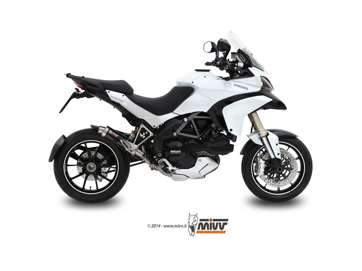 Mivv GP Schwarzer Edelstahl-Auspuffschalldämpfer Ducati Multistrada 1200 2010 - 2014