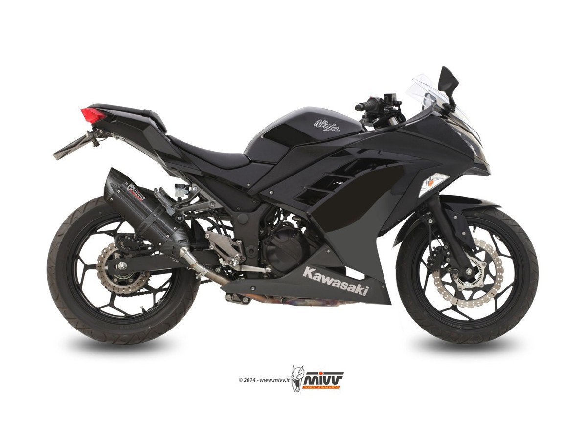 Mivv Suono Inox Black Schalldämpfer-Auspuffanlage K.038.L9 Kawasaki Ninja 300 2013 - 2016