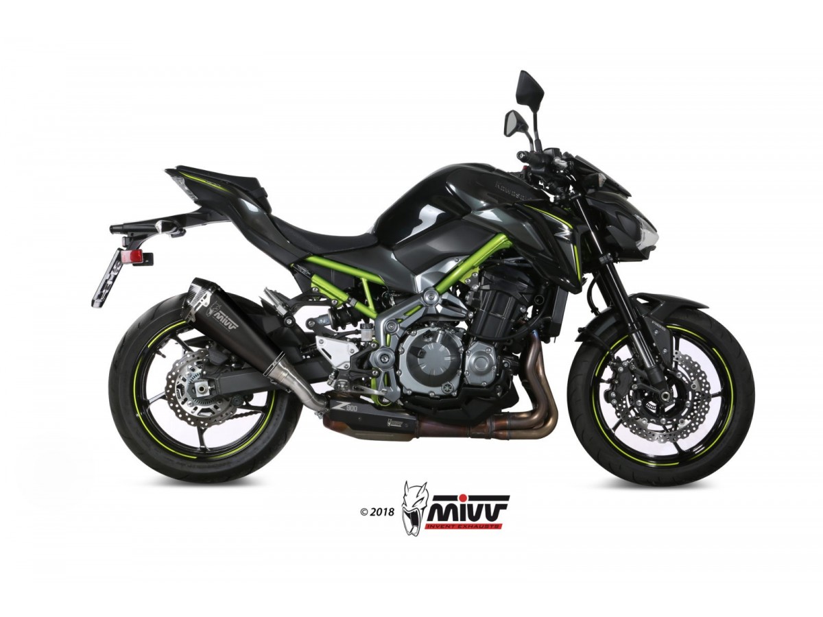 Système d'échappement Mivv Delta Race en acier inoxydable noir K.045.LDRB Kawasaki Z 900 2017 - 2019