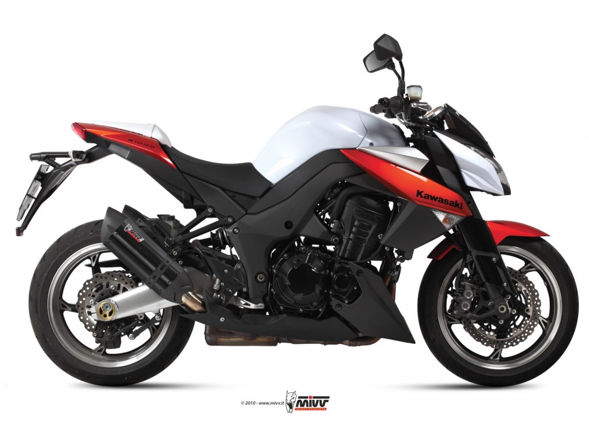 Mivv Suono Inox Black Muffler Exhaust System K.025.L9 Kawasaki Z 1000 2010 - 2013