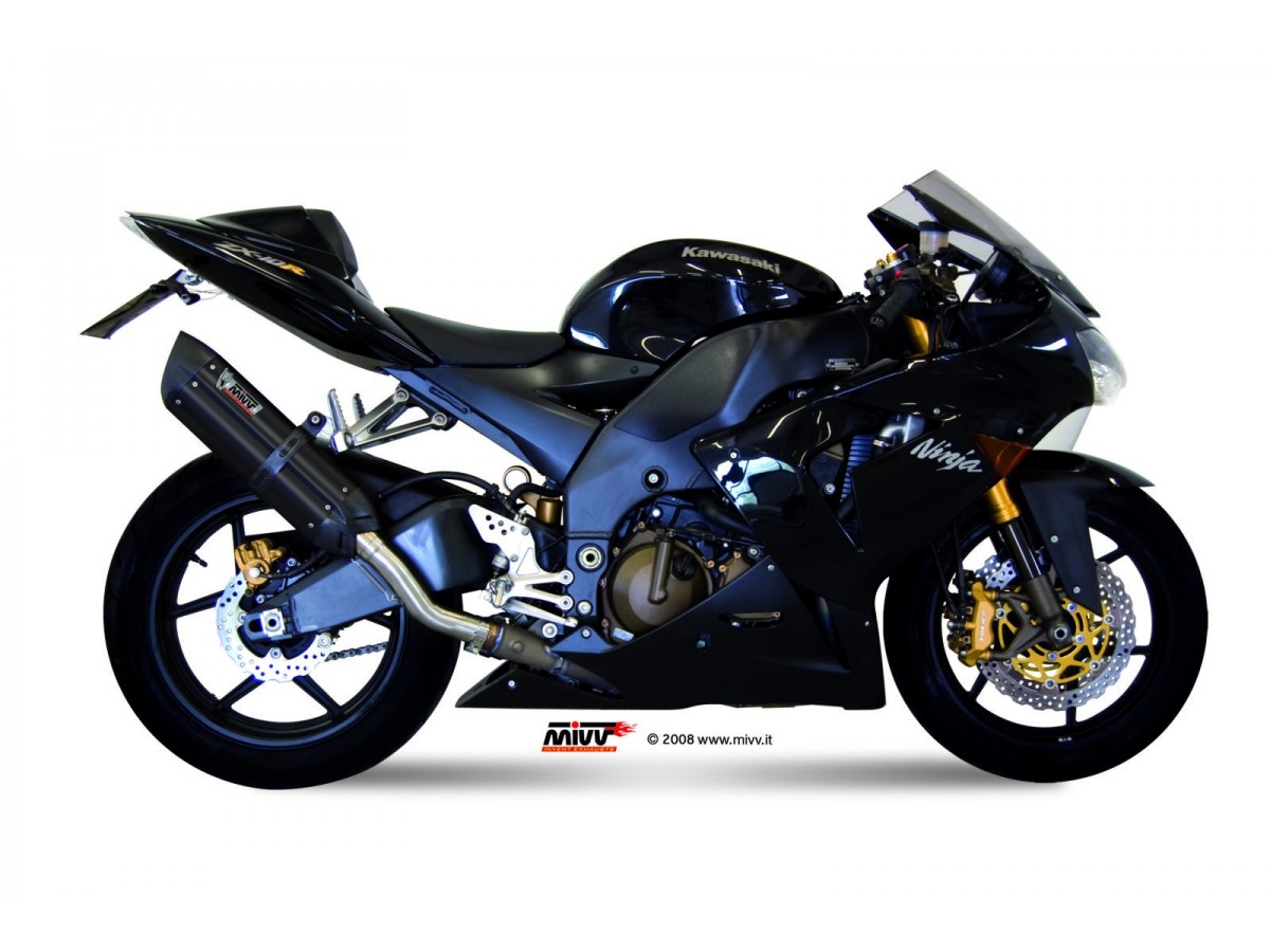 Système d'échappement Mivv Suono Inox noir K.012.L9 Kawasaki Zx-10 R 2004 - 2005