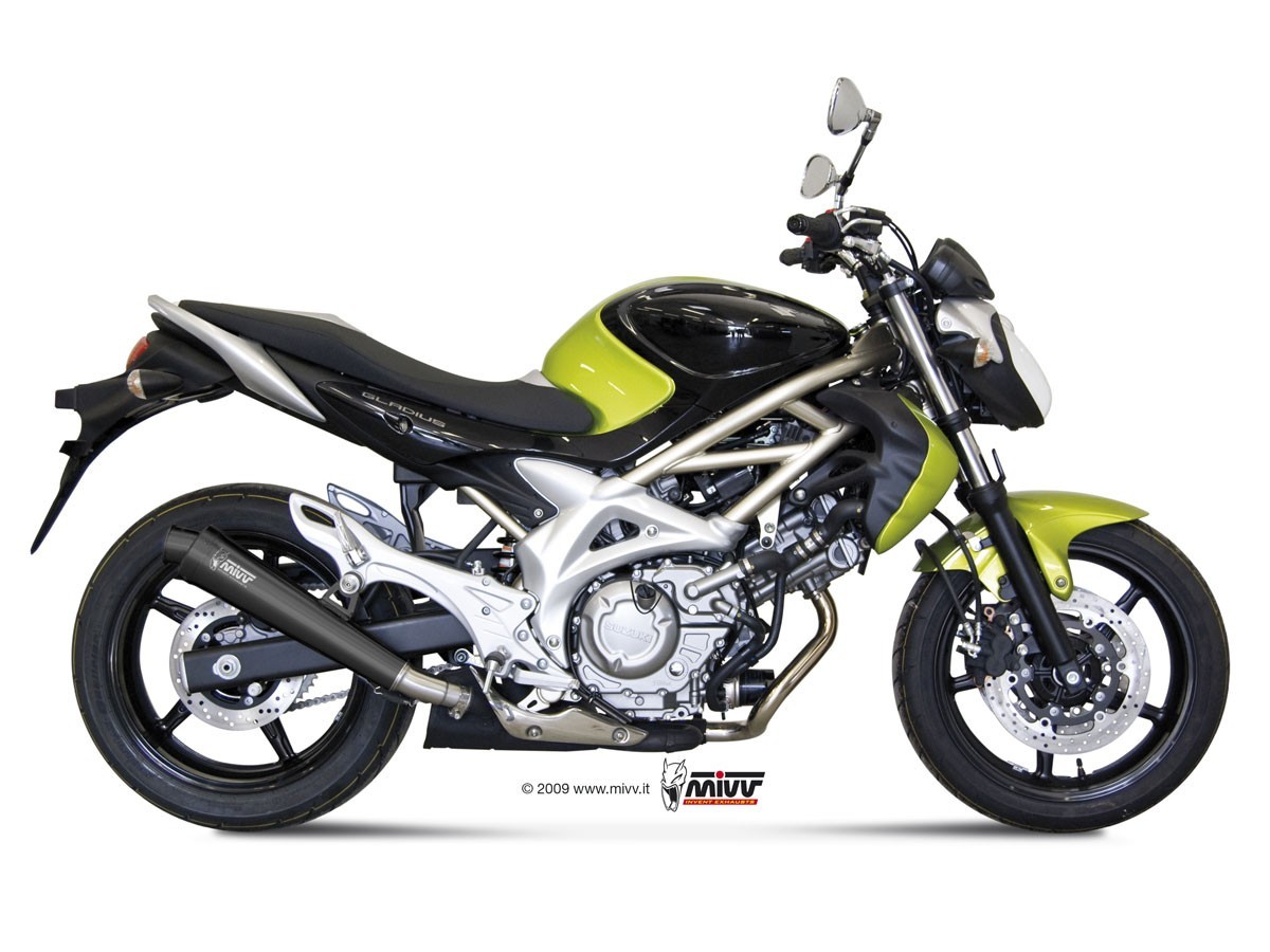 Silencieux d'échappement Mivv X-Cone en acier inoxydable noir Suzuki Gladius 2009 - 2015