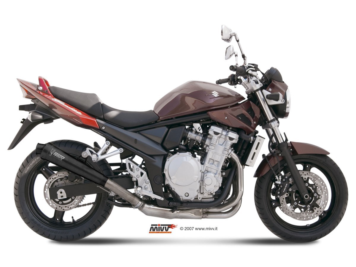 MIVV X-Cone schwarzer Edelstahl-Auspuffschalldämpfer Suzuki GSF 650 Bandit 2007 - 2015