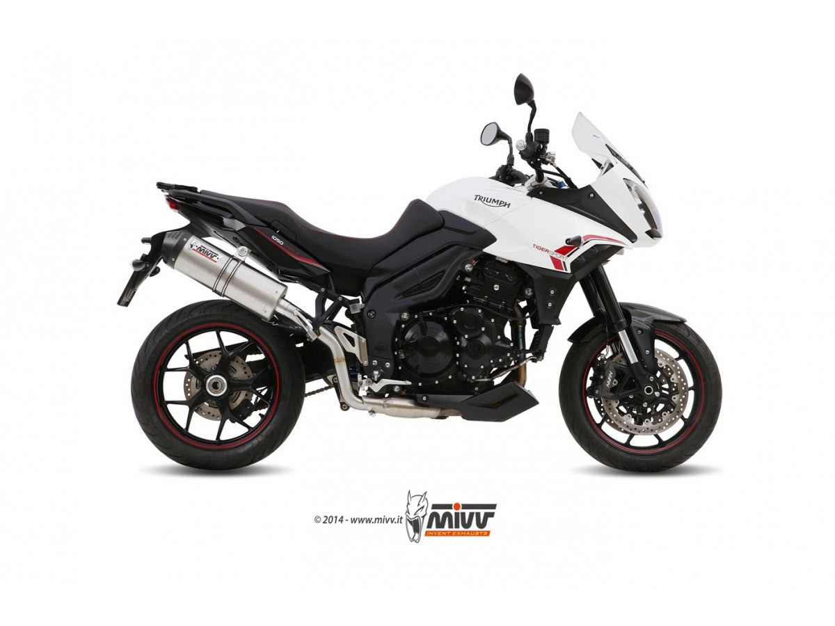 Silencieux d'échappement ovale en titane Mivv avec coupelle en carbone Triumph Tiger 1050 Sport 2013 - 2016