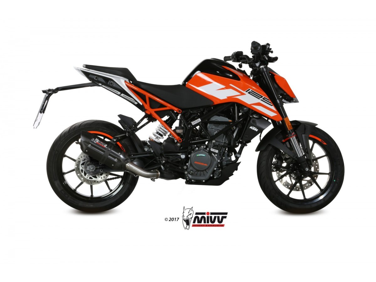 Sistema di Scarico Terminale KT.019.L9 Mivv Suono Inox Nero Ktm 125 Duke 2017 - 2020