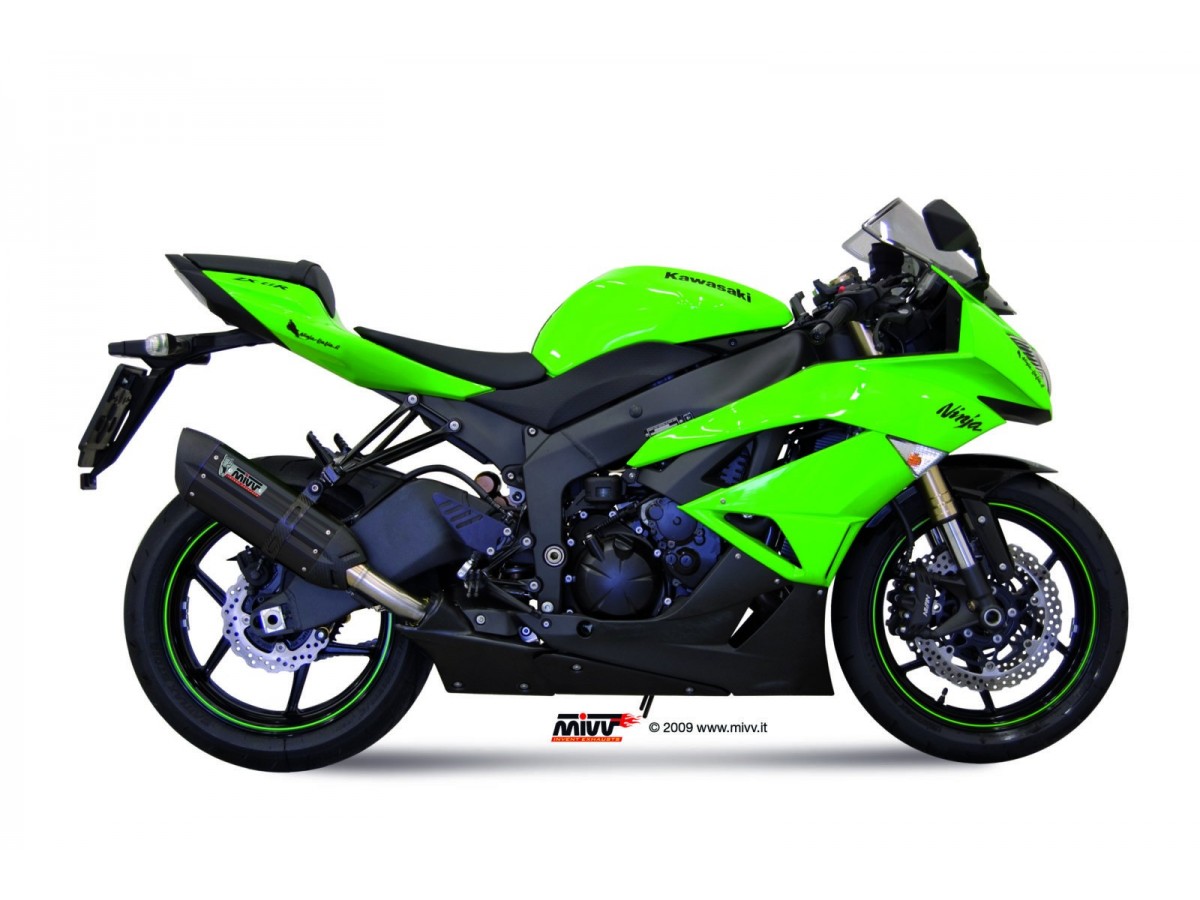 Système d'échappement Mivv Suono Inox noir K.022.L9 Kawasaki Zx-6 R 2009 - 2016