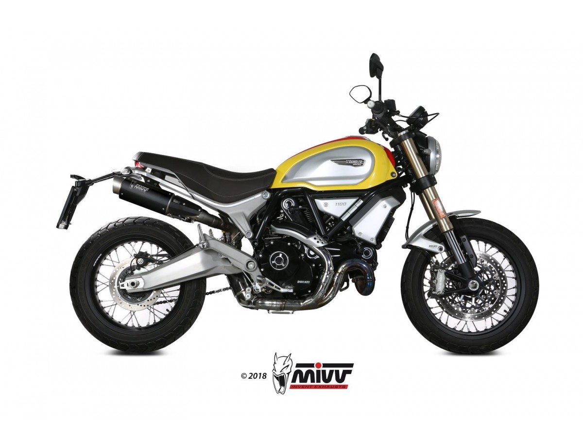 Terminali Scarico Mivv Gp Pro Black Inox Nero Ducati Scrambler 1100 2018 - 2020