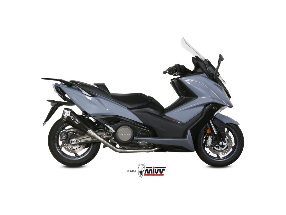 Kompletter Auspuff 1X1 Mivv Delta Race Schwarzer Edelstahl Kymco Ak 550 2017 - 2020