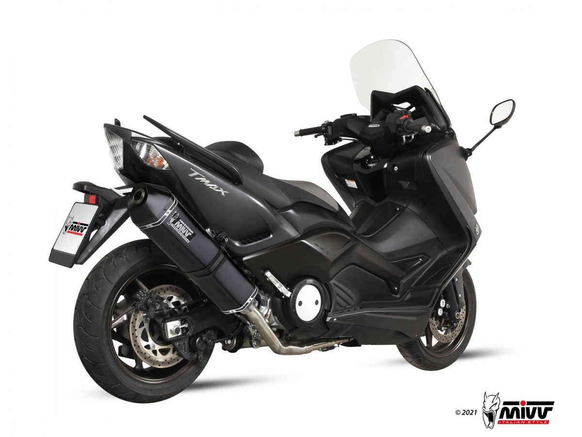 Pot d'échappement complet 1X1 Mivv Speed Edge Noir Inox Yamaha T-Max 500 2012 - 2016