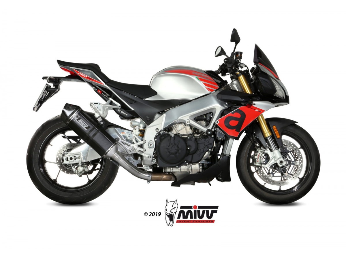 A.012.LRB Système d'échappement Mivv Speed Edge Inox Noir Aprilia Tuono V4 1100 2018 - 2020