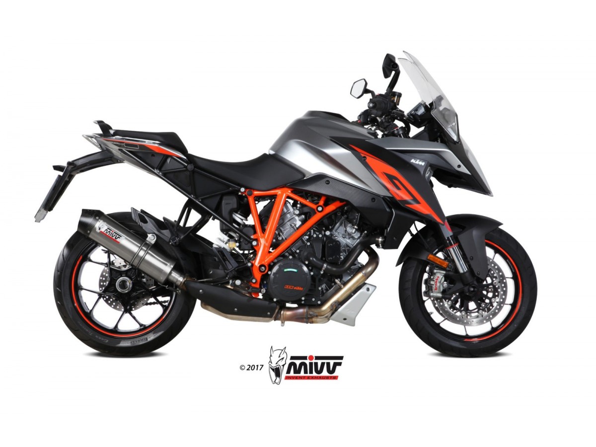 Silencieux d'échappement ovale en titane Mivv avec coupelle en carbone Ktm 1290 Superduke Gt 2016 - 2022