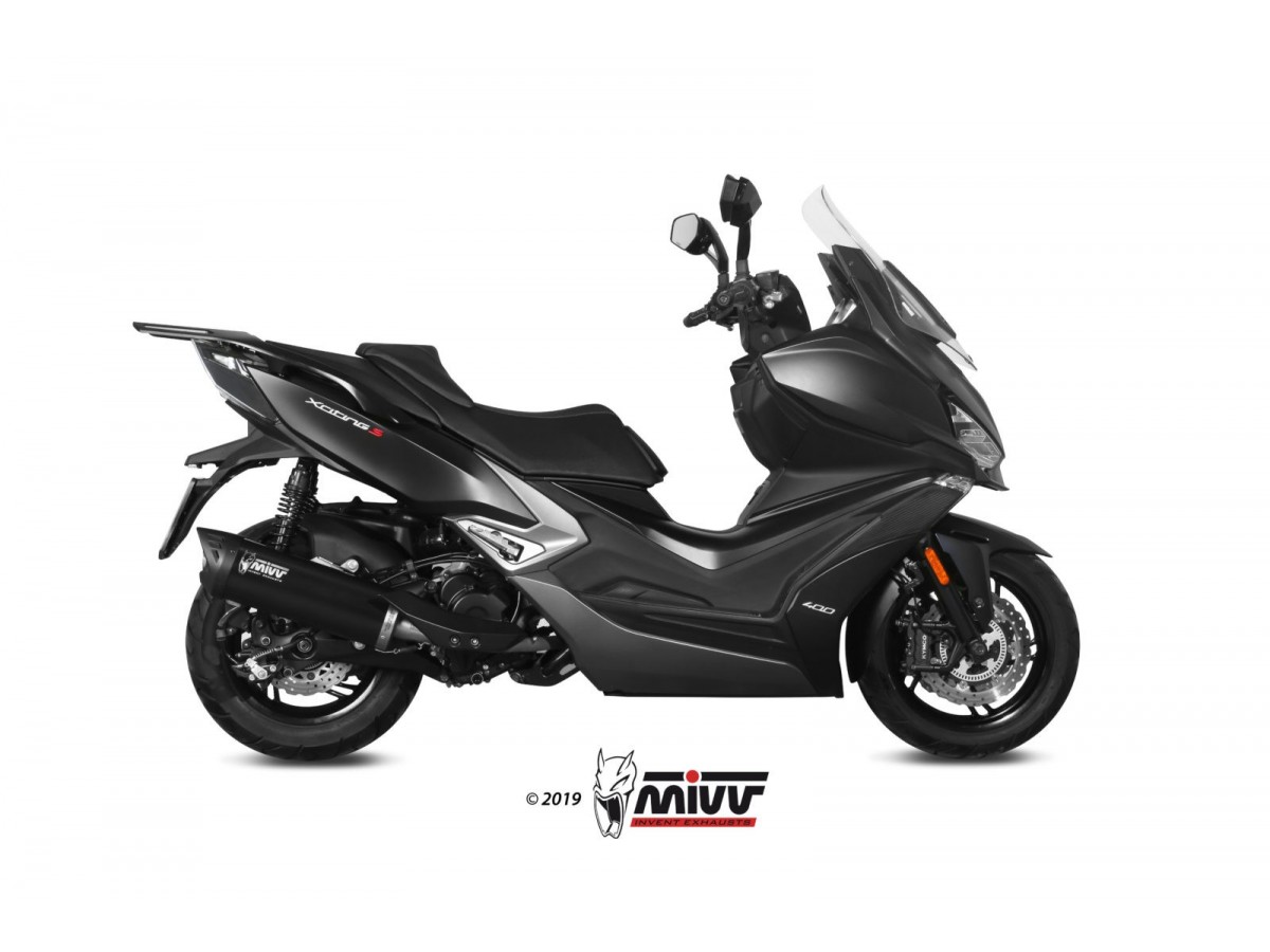 Silencieux d'échappement Mivv Mover en acier peint noir Kymco Xciting 400I S 2019 - 2020