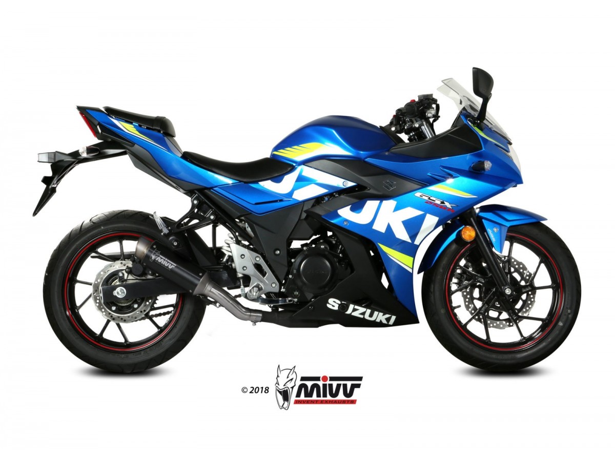 MIVV Gp Pro Schwarzer Edelstahl-Auspuffschalldämpfer Suzuki Gsx 250 R 2017 - 2020