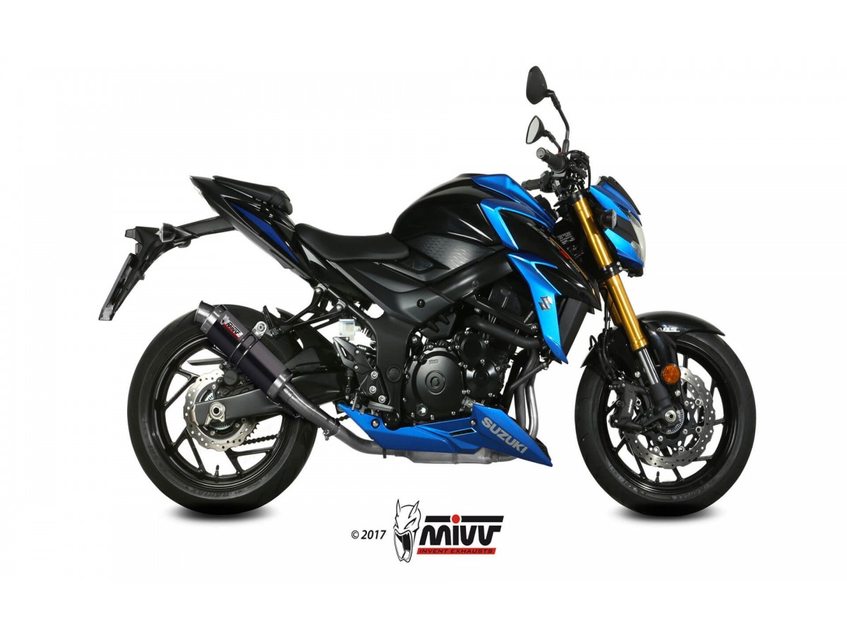 Mivv Gp Schwarzer Edelstahl-Auspuffschalldämpfer Suzuki Gsx-S 750 2017 - 2020