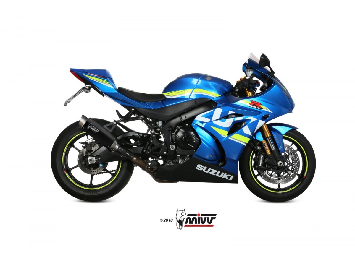 Silencieux d'échappement Mivv Gp Pro en acier inoxydable noir Suzuki Gsx-R 1000 2017 - 2020