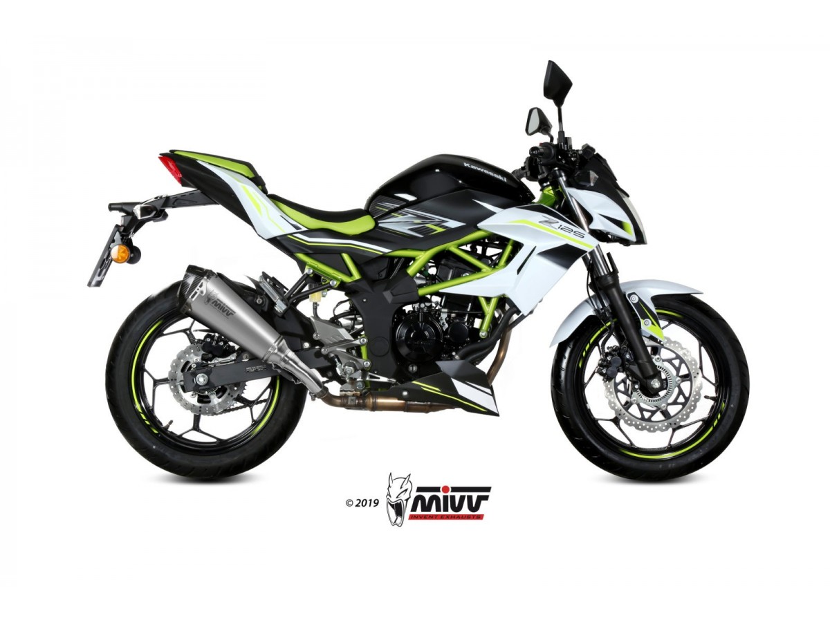 Système d'échappement Mivv Delta Race en acier inoxydable K.048.LDRX Kawasaki Z 125 2019 - 2024