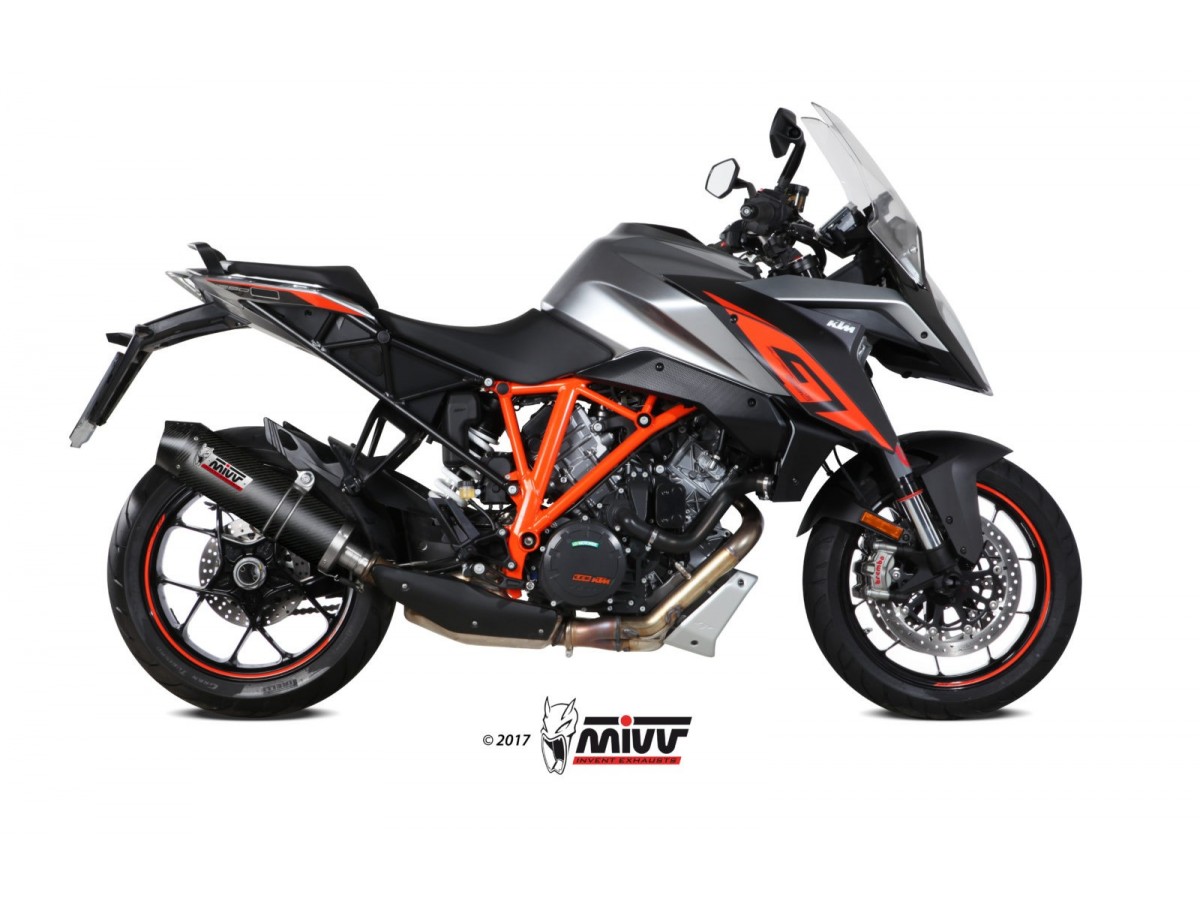 Silencieux d'échappement ovale en carbone Mivv avec coupelle en carbone Ktm 1290 Superduke Gt 2016 - 2022