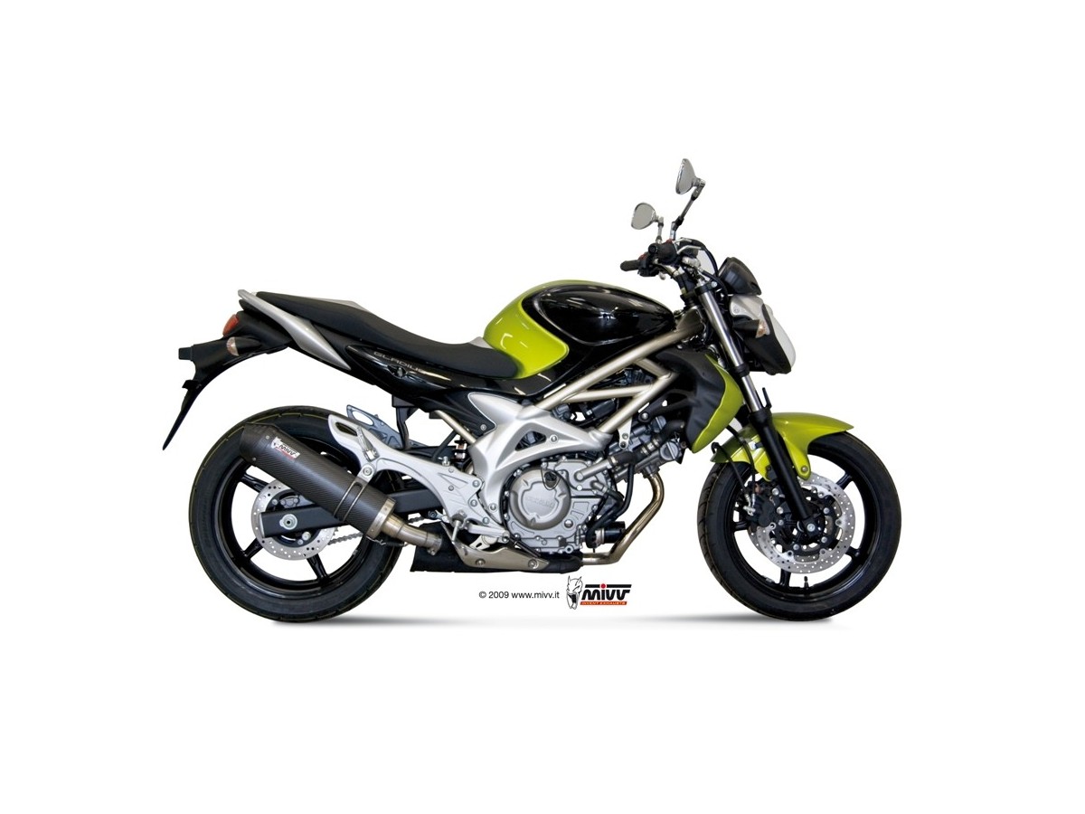 Ovaler Mivv-Carbon-Auspuffschalldämpfer mit Carbon-Cup für Suzuki Gladius 2009–2015