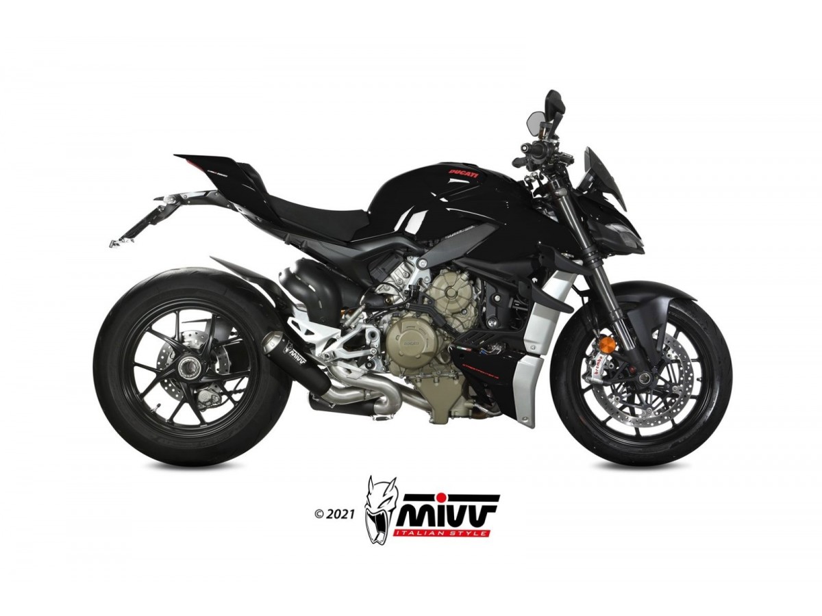 Silencieux d'échappement Mivv X-M1 Noir Inox Ducati Streetfighter V4 2020 - 2022