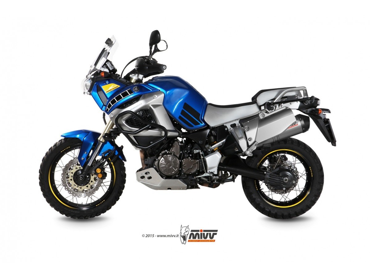 Silencieux d'échappement ovale en titane Mivv avec coupelle en carbone Yamaha Xt 1200 Z Supertenere 2010 - 2020