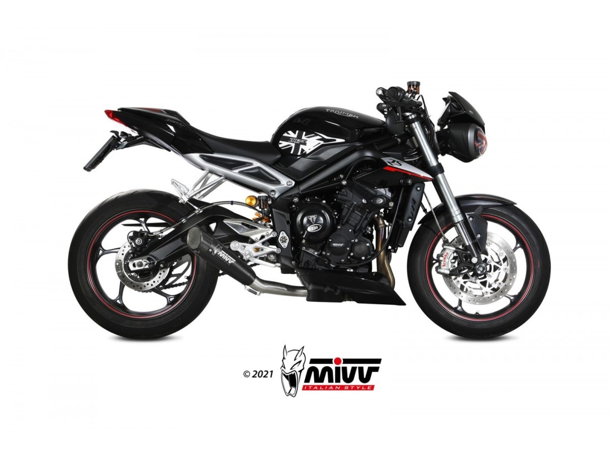 Mivv Auspuffschalldämpfer X-M5 Schwarz Edelstahl Triumph Street Triple 660 S 2017 - 2022