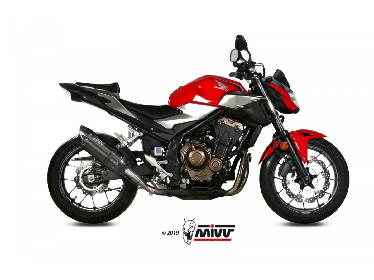 Silencieux d'échappement Mivv Suono Inox Noir H.075.L9 Honda Cb 500 F 2019 - 2024