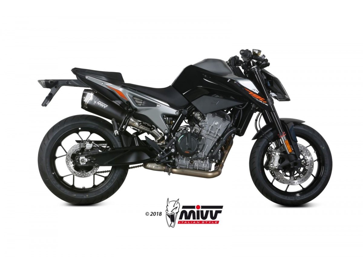 Mivv Delta Race schwarzer Edelstahl-Auspuffschalldämpfer Ktm 890 Duke 2020 - 2022