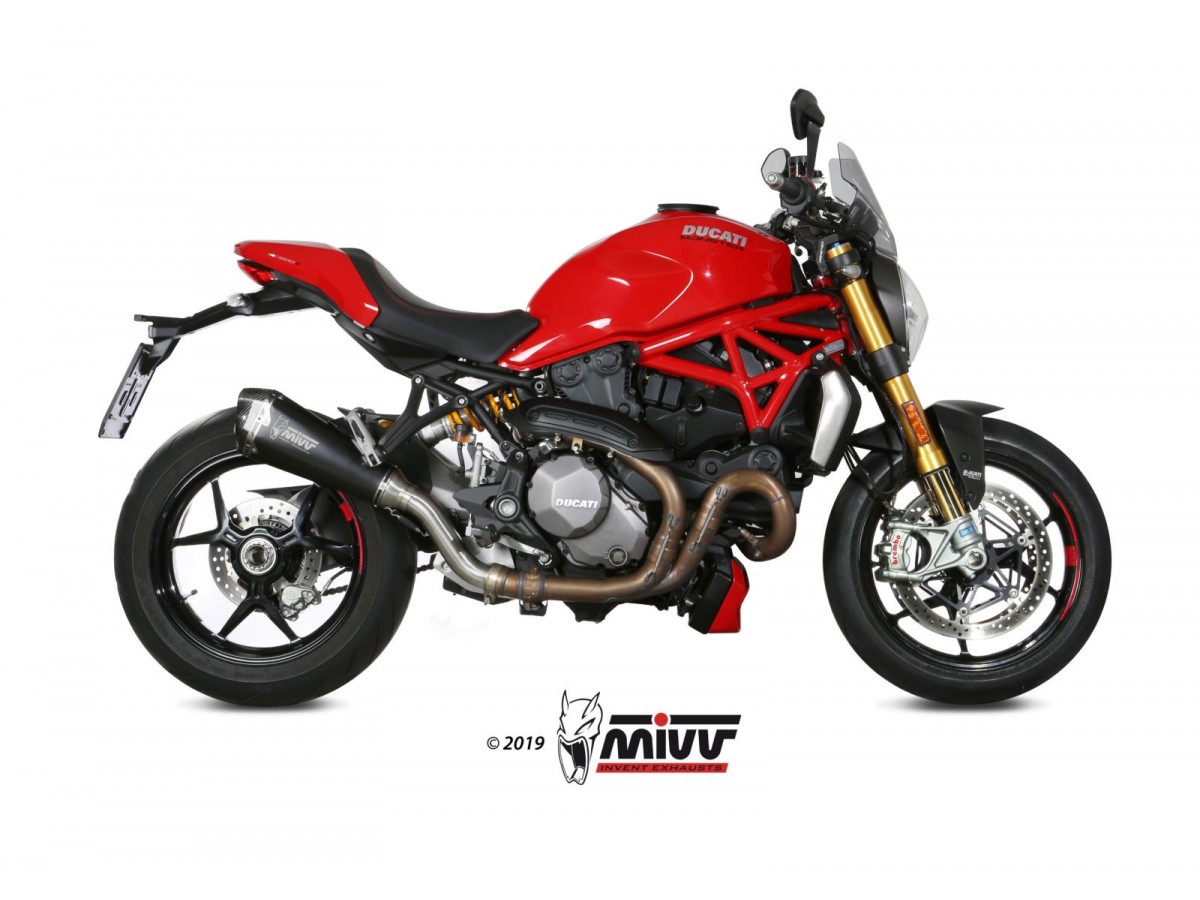 Mivv Delta Race schwarzer Edelstahl-Auspuffschalldämpfer Ducati Monster 1200 2017 - 2021