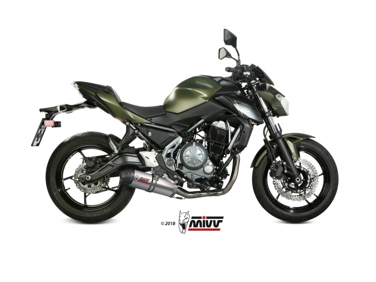 Complete Exhaust System K.044.L4C Mivv Oval Titanium With Carbon Cup Kawasaki Z 650 2017 - 2023