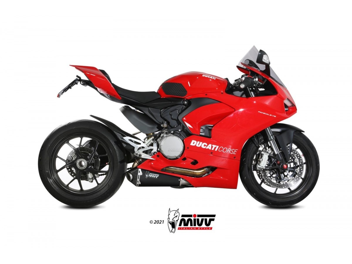 Mivv Delta Race schwarzer Edelstahl-Auspuffschalldämpfer Ducati Panigale V2 2020 - 2022