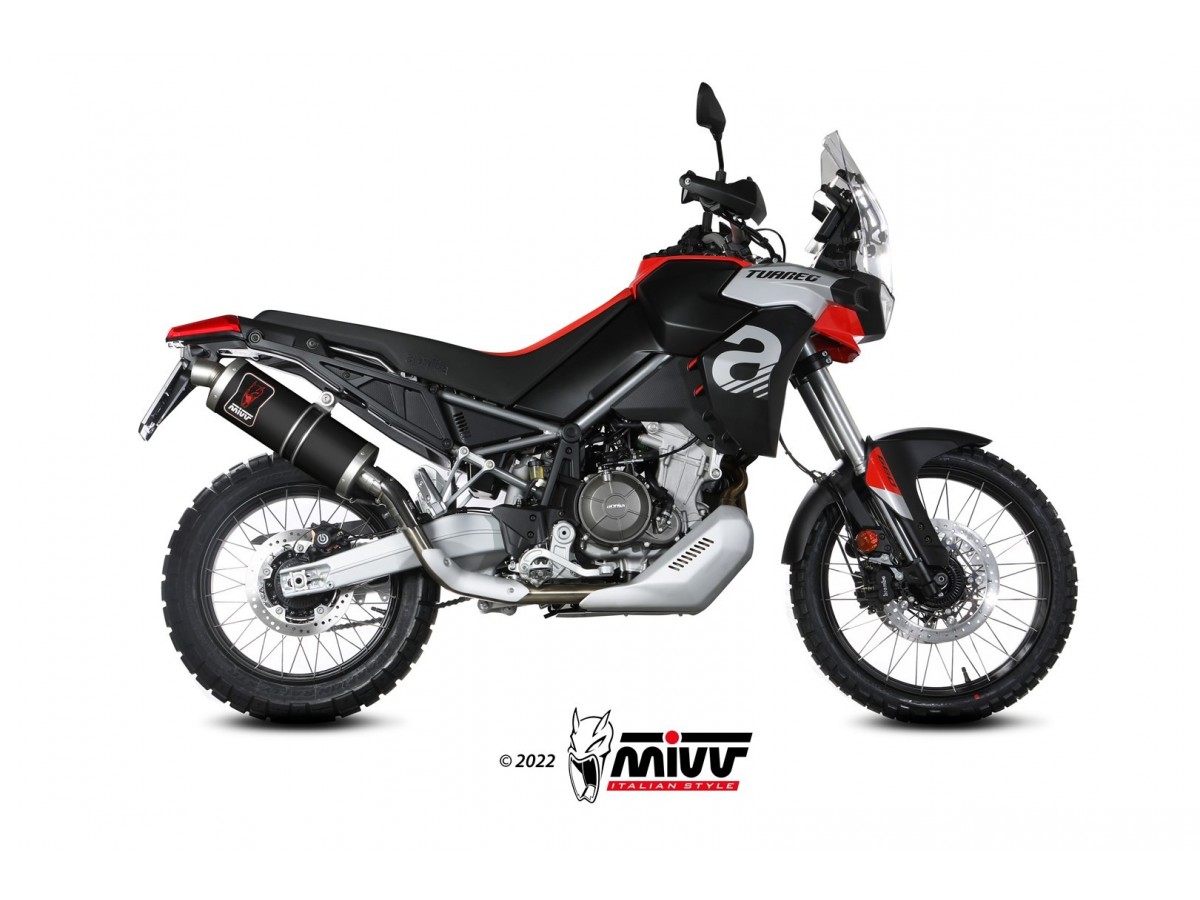 Système d'échappement Mivv Dakar Inox Noir Terminal A.017.LEKB Aprilia Touareg 660 2022 - 2022