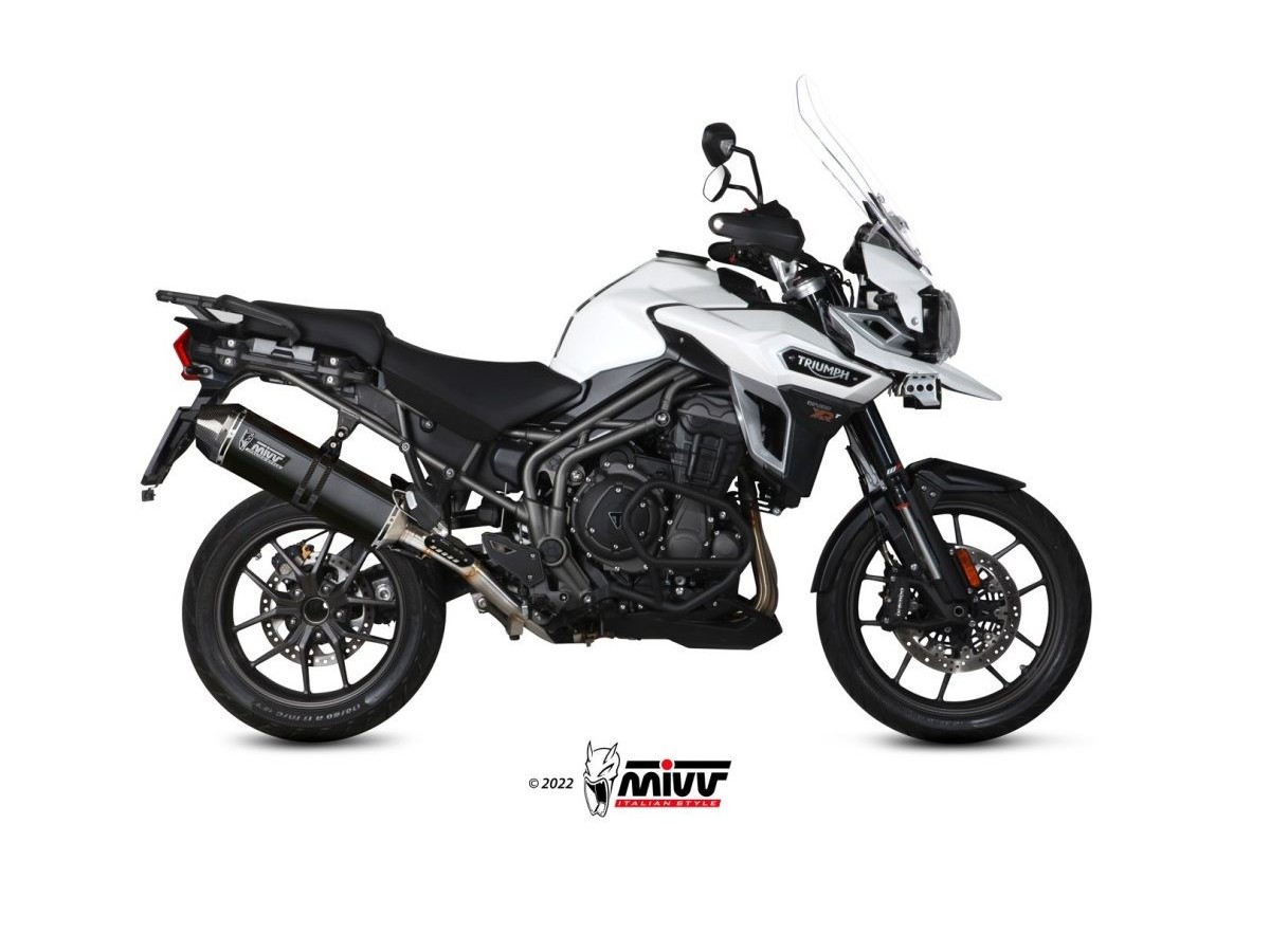 Mivv Speed Edge schwarzer Edelstahl-Auspuffschalldämpfer Triumph Tiger 1200 2016 - 2020