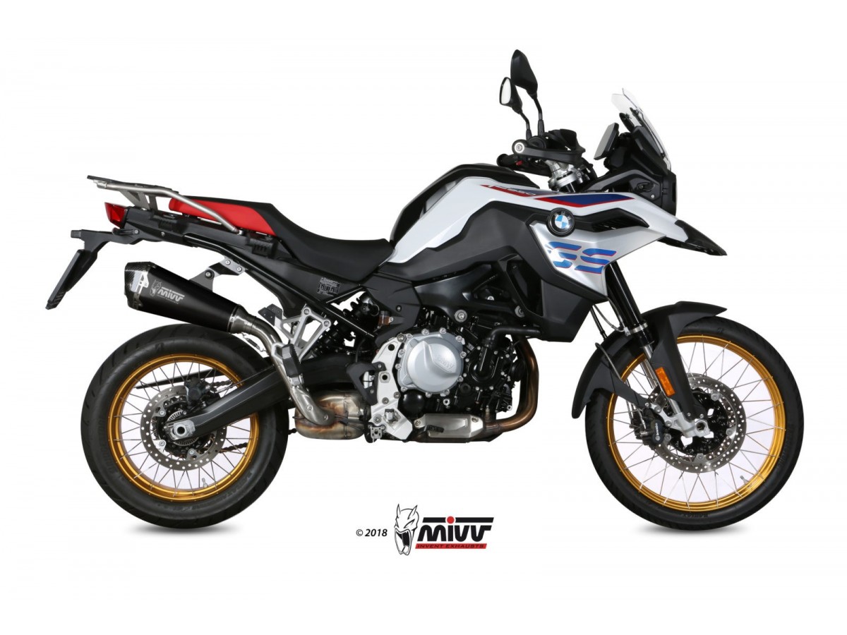 Silencieux d'échappement Mivv Delta Race en acier inoxydable noir Bmw F 850 Gs 2018 - 2022