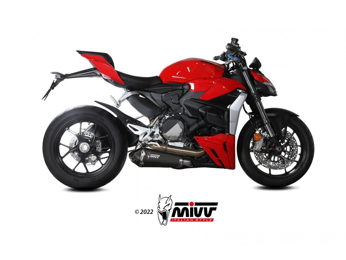 Silencieux d'échappement Mivv Delta Race en acier inoxydable noir Ducati Streetfighter V2 2022 -2022