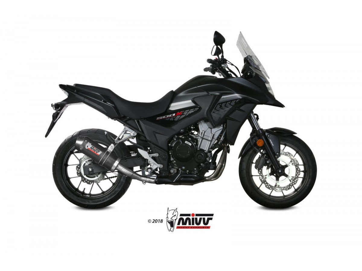 Terminale Scarico Mivv Oval Carbonio Con Coppa Carbonio Honda Cb 500 X 2017 - 2020