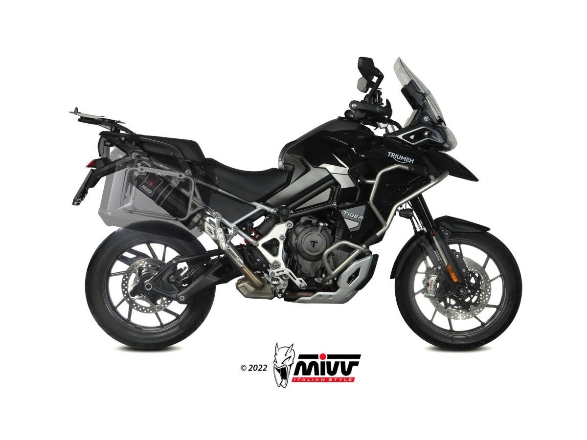 Silencieux d'échappement Mivv Dakar en acier inoxydable noir Triumph Tiger 1200 2021 - 2022