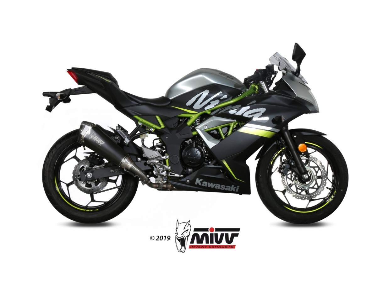 Auspuffanlage Schalldämpfer K.048.LDRB Mivv Delta Race Inox Schwarz Kawasaki Ninja 125 2019 - 2024