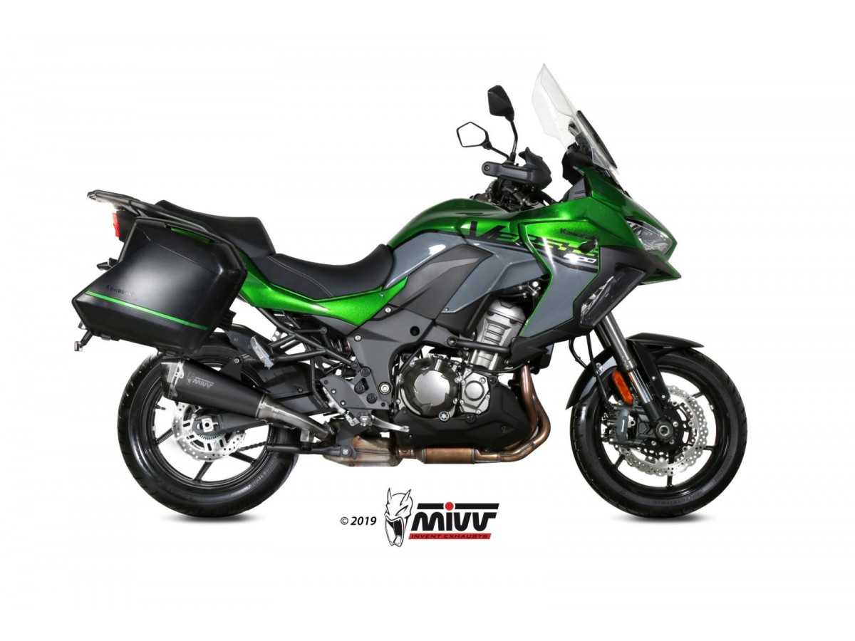 Système d'échappement Mivv Delta Race en acier inoxydable noir K.049.LDRB Kawasaki Versys 1000 2019 - 2024