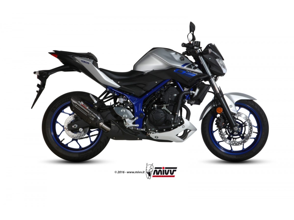 Silencieux d'échappement Mivv Suono noir acier inoxydable Yamaha Mt-03 2016 - 2022