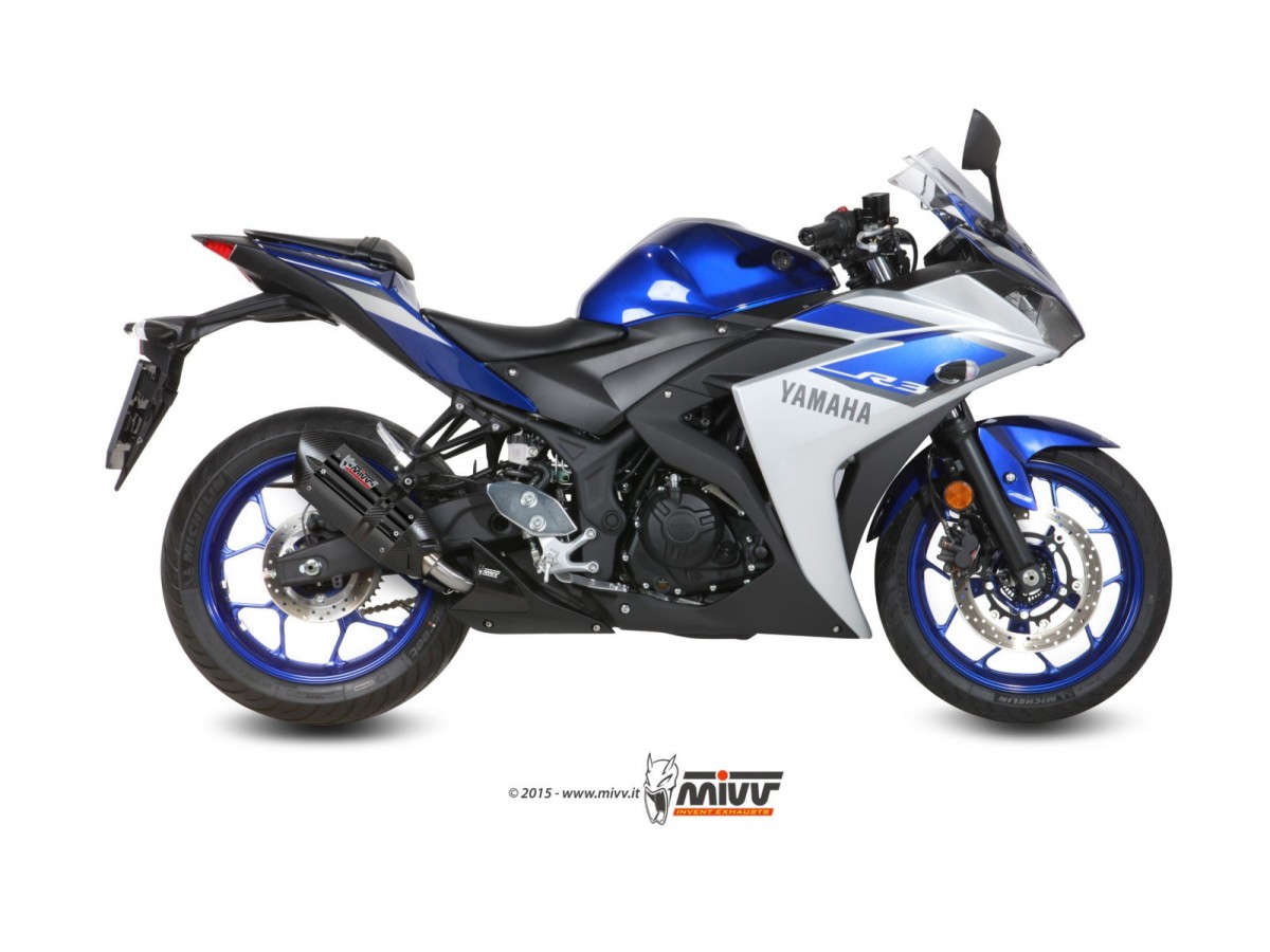 Silencieux d'échappement Mivv Suono noir acier inoxydable Yamaha Yzf R3 2015 - 2022