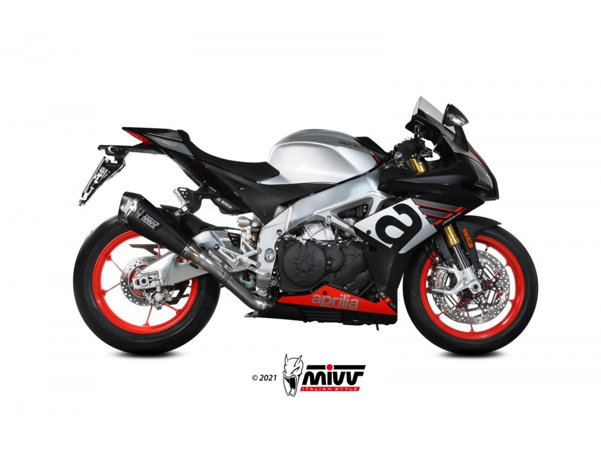 A.016.LDRC Système d'échappement terminal en carbone Mivv Delta Race Aprilia Rsv4 2017 - 2020