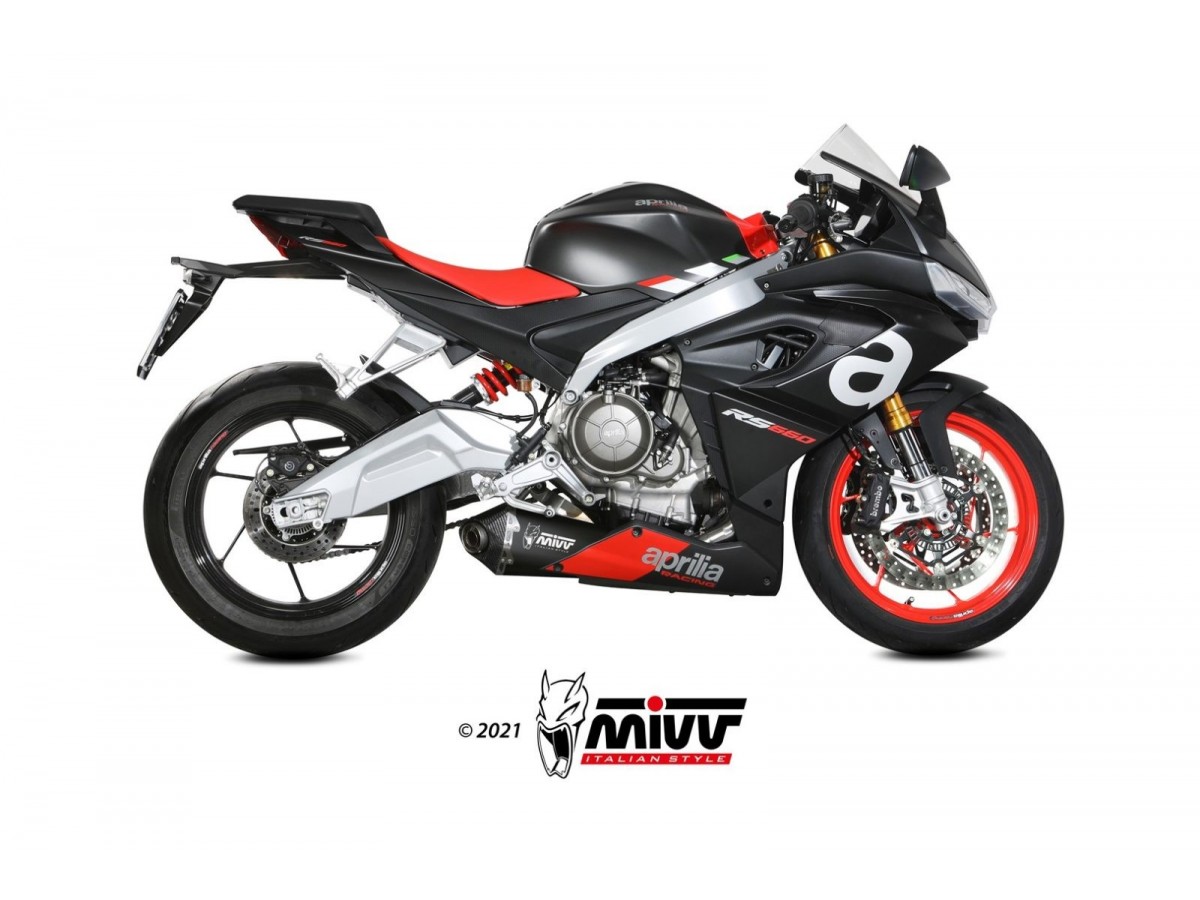 Système d'échappement complet A.014.LDRB Mivv Delta Race Noir Inox Noir Aprilia Rs 660 2020 - 2022