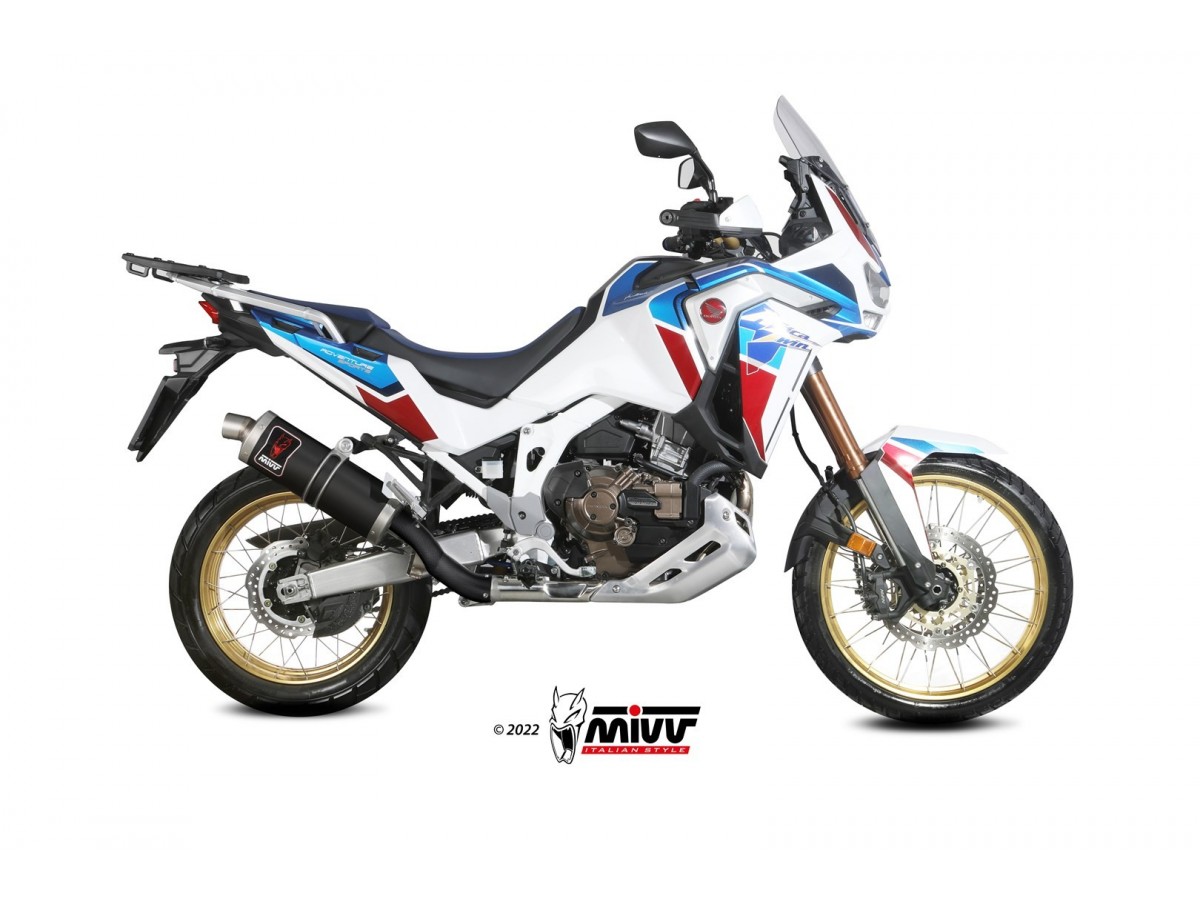 Schalldämpfer-Auspuffanlage H.079.LEKB Mivv Dakar Inox Schwarz Honda Crf 1100 L Africa Twin 2020 - 2023